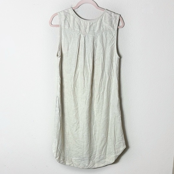 Bella Dahl Linen Tencel Blend lace up Neck Beige Dress size Small - Picture 9 of 9